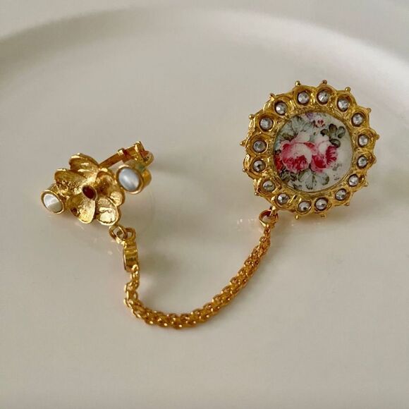 PRINT THERAPY HANDCRAFTED LUXURY PAKISTANI DESIGNER DOUBLE RING - Picture 2 of 2